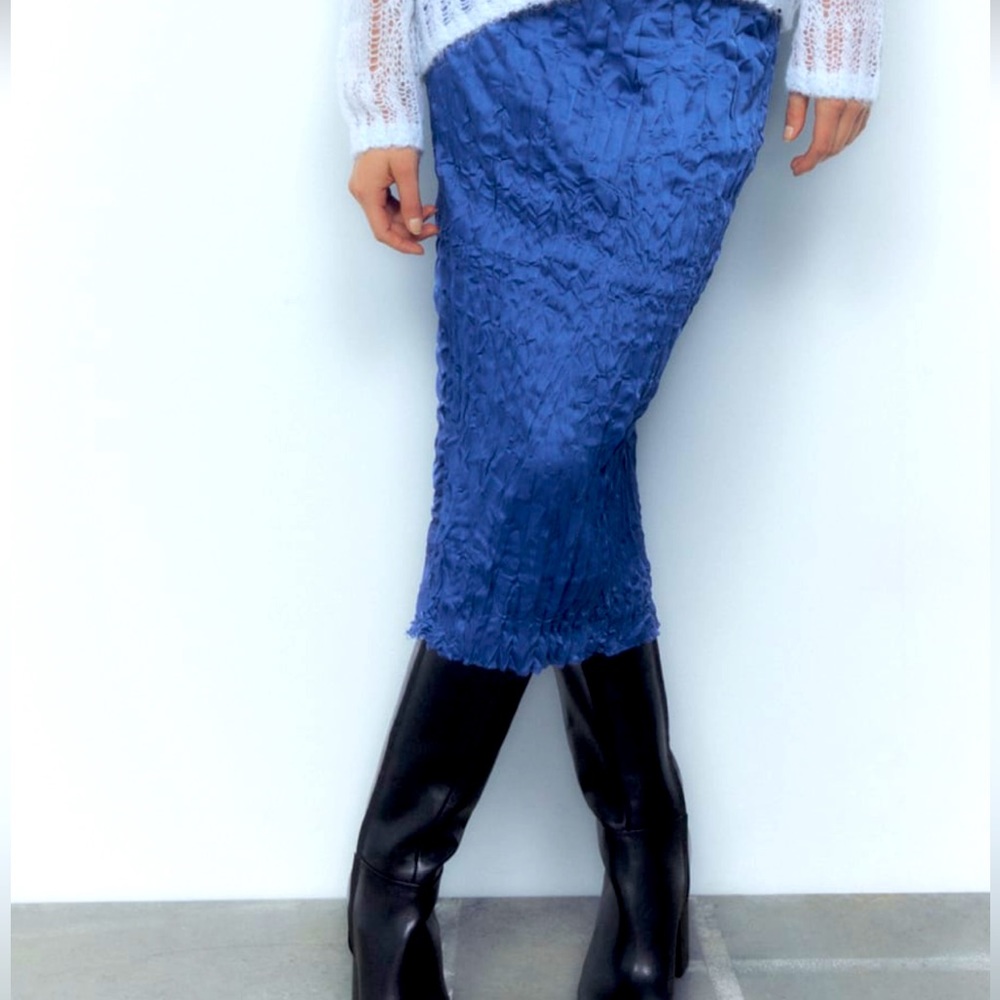 COPY - Zara Blue Crinkle Skirt